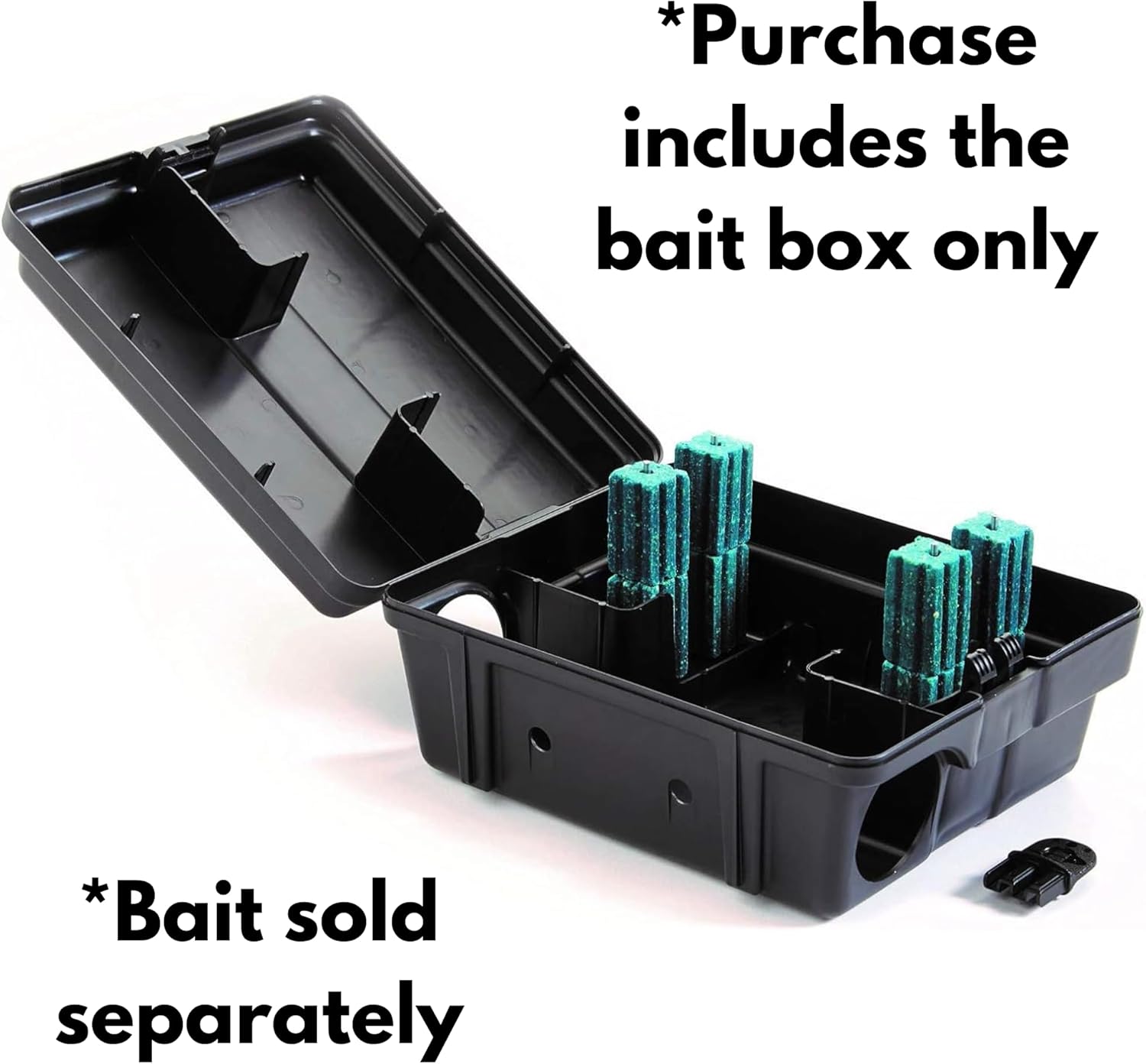 6pack Outpost Rat Bait Station | Single Station Targets Small Mice Up to Large Rats | Position Horizontal or Vertical | Made in USA